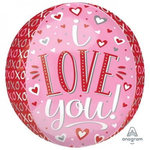 GLOBO 16" FOIL RND ORBZ I LOVE YOU