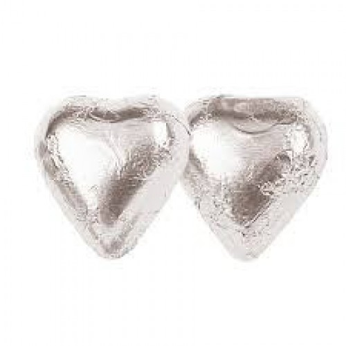 10 BOMBONES CORAZON CHOCOLATE PLATA