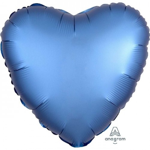 GLOBO 18" FOIL FORMA CORAZON SATIN AZUL