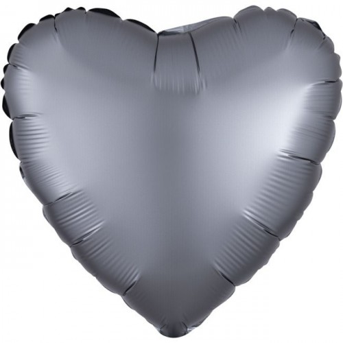   GLOBO 18" FOIL CORAZON SATIN GRIS