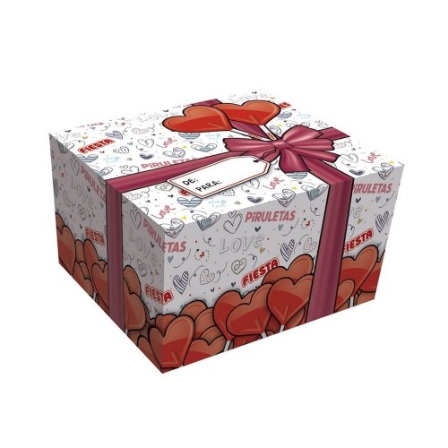 CAJA REGALO 20 PIRULETA CORAZON CEREZA