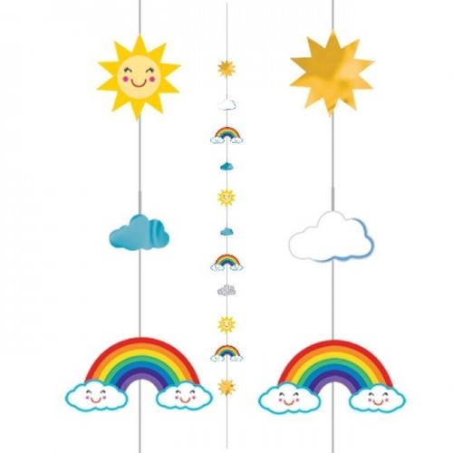 TIRA DECORACION GLOBOS ARCOIRIS-SOL-NUB