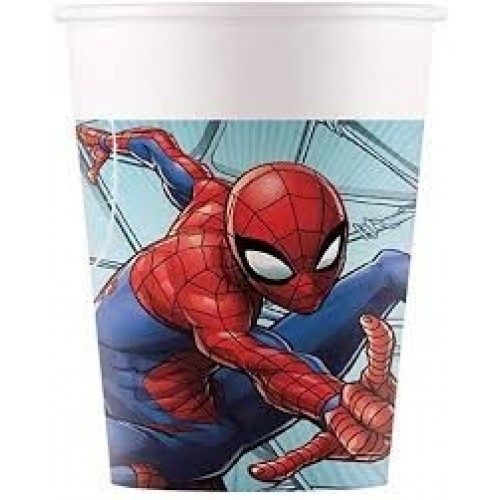 $E   8 VASOS CARTON SPIDER 200ML