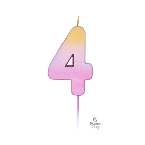  VELA CUMPLEAÑOS N4 ROSA-ORO 7CM