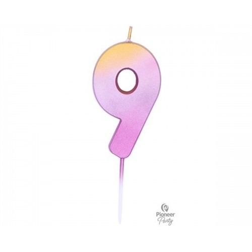   VELA CUMPLEAÑOS N9 ROSA-ORO 7CM