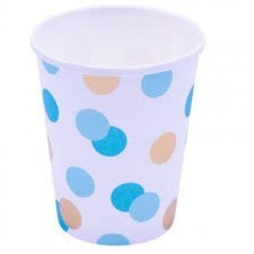 $   8 VASOS CARTO TOPOS AZUL-ORO 250