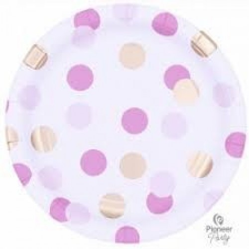 $   8 PLATOS CARTO TOPOS ROSA ORO 23