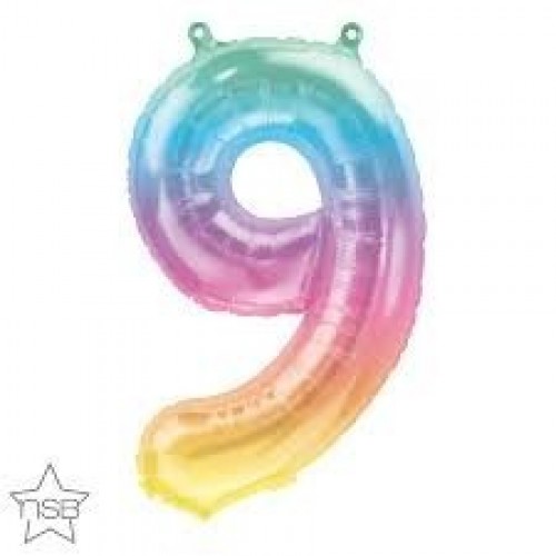 $GLOBO 16" FOIL PALO FORMA N9 ARCOIRIS