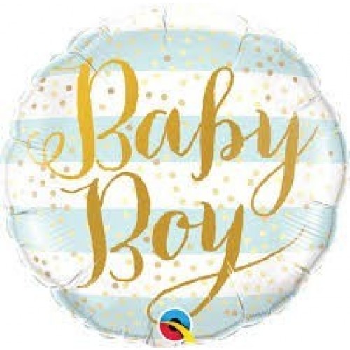 GLOBO 18" FOIL BABY BOY RAYAS AZUL