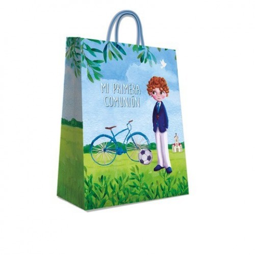 BOLSA COMUNION NIÑO BICI 32X26CM  