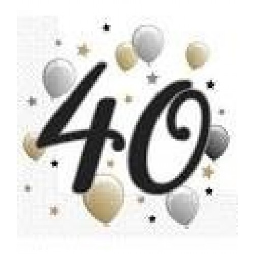   20 SERVILLETAS N40 BDAY GLOBOS
