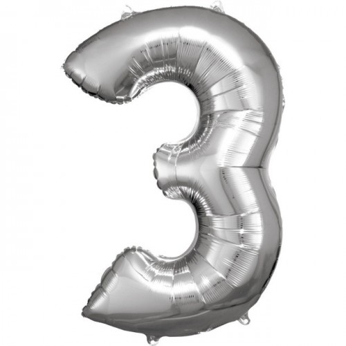   GLOBO 34" FOIL FORMA N3 PLATA