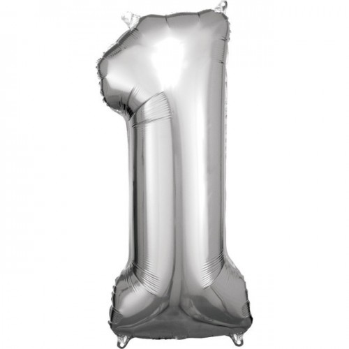   GLOBO 34" FOIL FORMA N1 PLATA