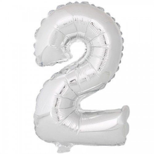  GLOBO 16" FOIL PALO FORMA N2 PLATA