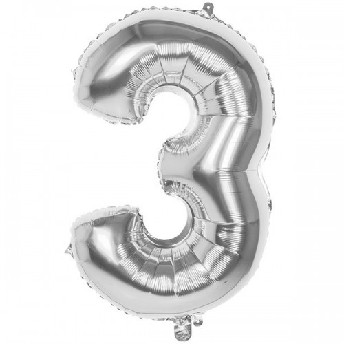  GLOBO 16" FOIL PALO FORMA N3 PLATA