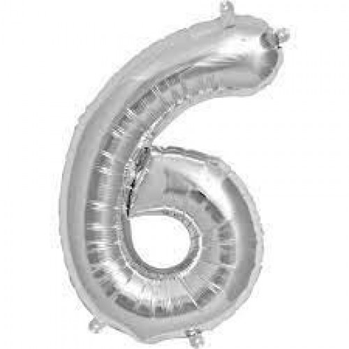  GLOBO 16" FOIL PALO FORMA N6 PLATA