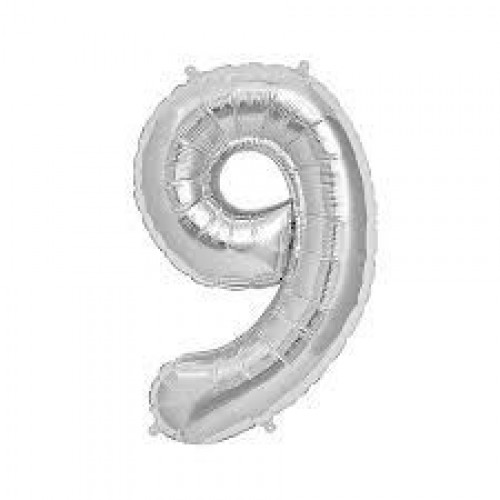  GLOBO 16" FOIL PALO FORMA N9 PLATA