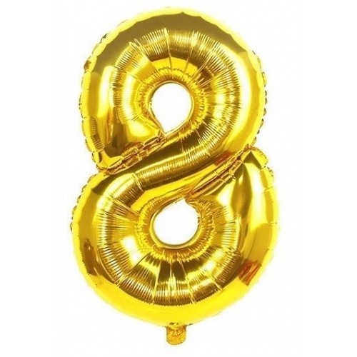   GLOBO 16" FOIL PALO FORMA N8 ORO