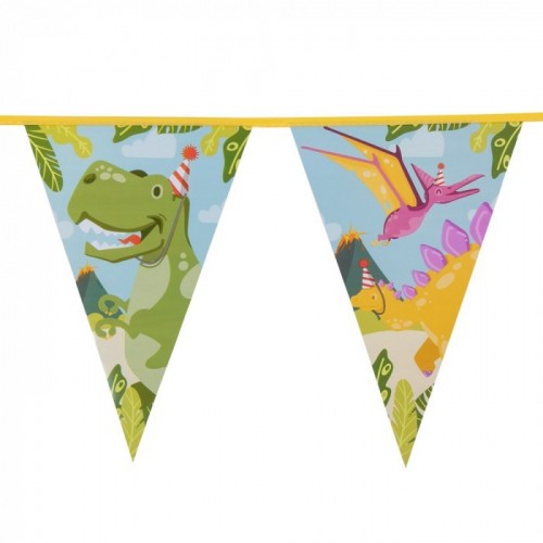   BANDERIN TRIANGULAR PARTY DINO 6M