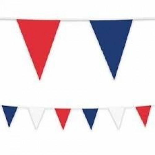 BANDERIN TRIANGUL AZUL-ROJO-BLANCO 10M