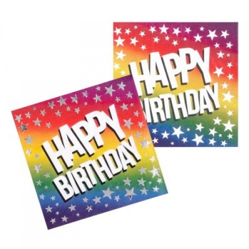  12 SERVILLETAS HAPPY BIRTHDAY 33CM
