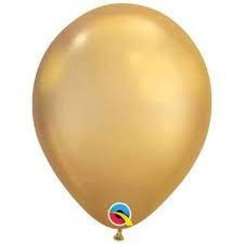   25 GLOBOS 11" LATEX CHROME ORO