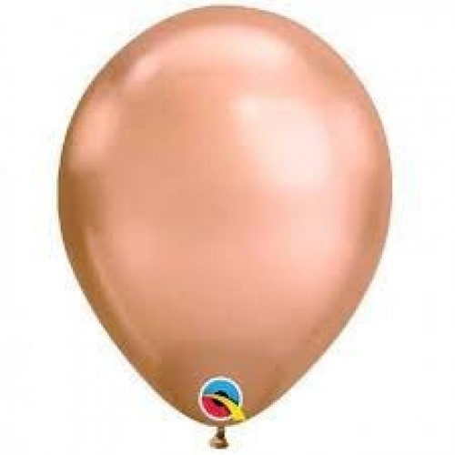   25 GLOBO 11" LATEX CHROME ROSA ORO