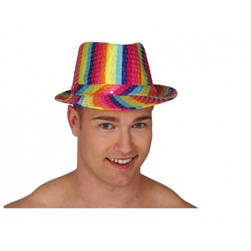 GORRO GANSTER LENTEJUELAS MULTICOLOR
