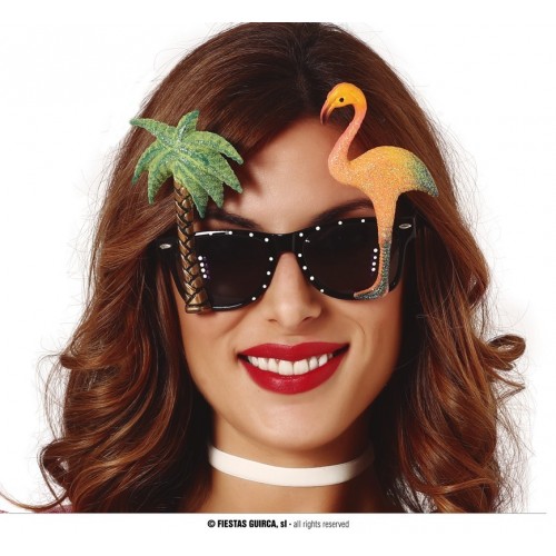 $D  GAFAS CON PALMERA Y FLAMENCOS