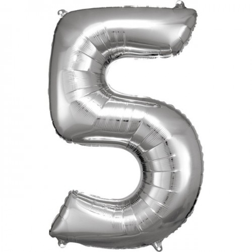   GLOBO 34" FOIL FORMA N5 PLATA