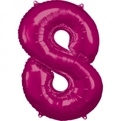   GLOBO 34" FOIL FORMA N8 FUCSIA