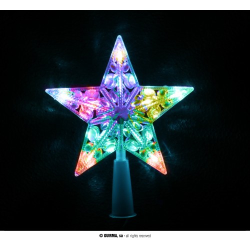 ESTRELLA REMATE ARBOL 10 LED COLOR PILA