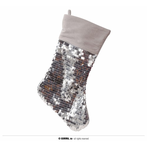   "BOTA LENTEJUELAS PLATA 45CM