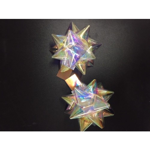   LAZO ESTRELLA ADHESIVA TRANSP 19MM