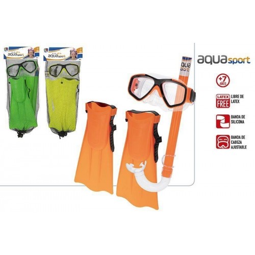"SET MASCARA TUBO ALETAS BUCEO JUNIOR RE