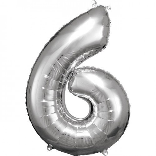   GLOBO 34" FOIL FORMA N6 PLATA