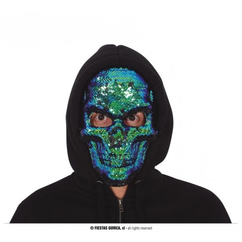 $D  MASCARA CALAVERA LENTEJUELA
