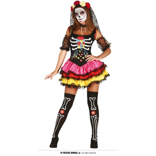  DISFRAZ T-L CATRINA COLOR HALLOWEEN