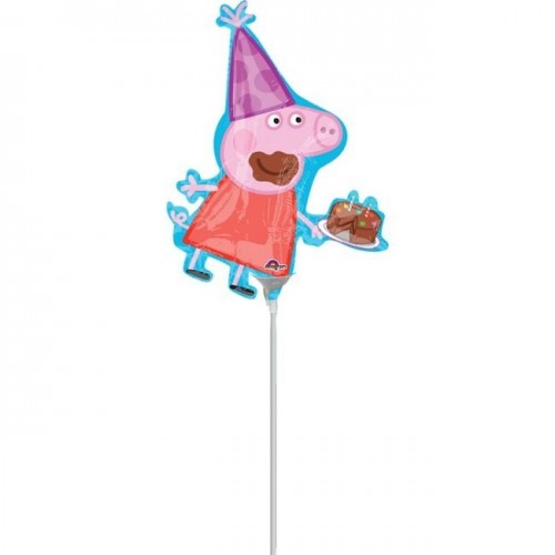 $E GLOBO 13" PALO FOIL PEPPA PIG CON TAR