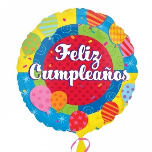 GLOBO 9" PALO FOIL FELIZ CUMPLEAÑOS GLOB