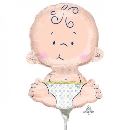 GLOBO 9" PALO FOIL FORMA BEBE