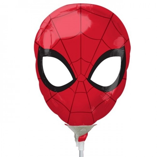 $D GLOBO 9" PALO FOIL CARA SPIDERMAN