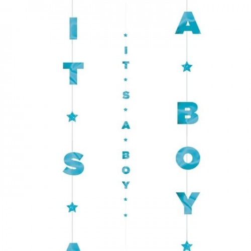 TIRA DECORACION GLOBO IT´S A BOY 182CM