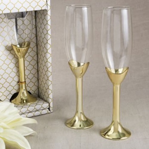     2 COPAS CHAMPAN MET ORO LISO