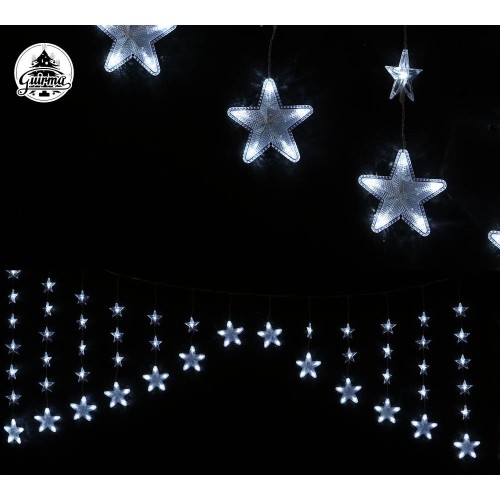 CORTINA ESTRELLAS 136 LED BLANCA