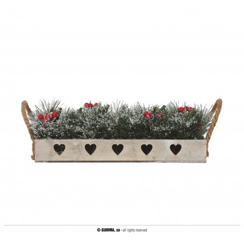 PORTAVELAS NAVIDAD CRISTAL 30CM