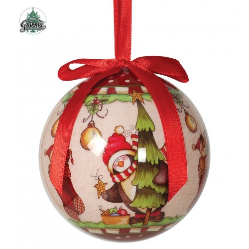 6/U BOLA PINGUINO ARBOL NAVIDAD 75MM