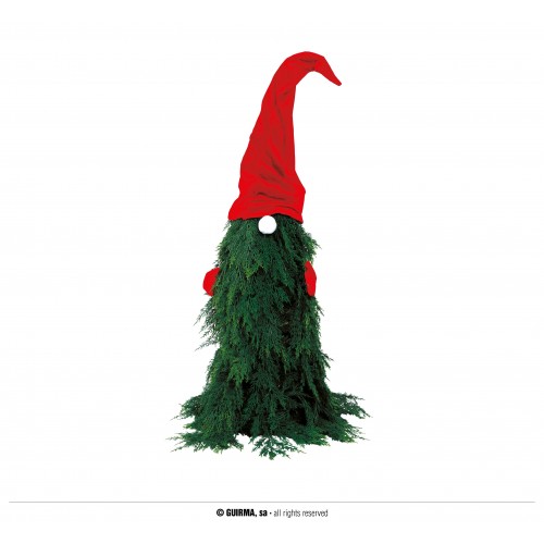 ARBOL CON GORRO DE NAVIDAD 65CM