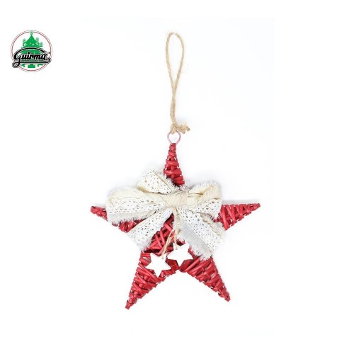 ESTRELLA ROJA DECORADA 20CM