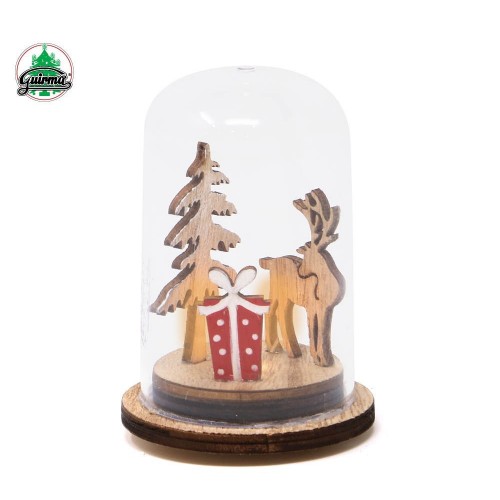 ADORNO MADERA LED 8CM